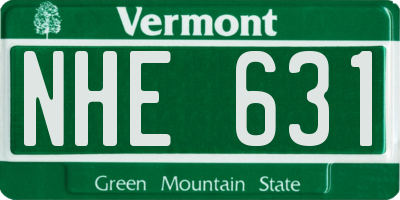 VT license plate NHE631