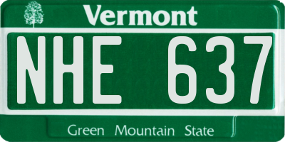 VT license plate NHE637