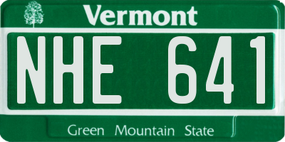 VT license plate NHE641