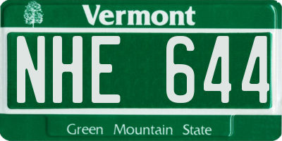 VT license plate NHE644