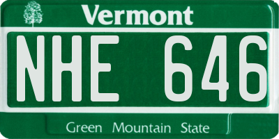 VT license plate NHE646