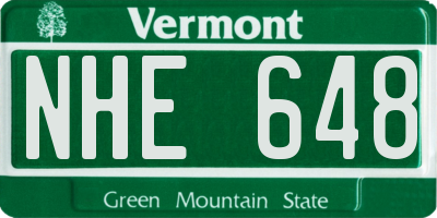 VT license plate NHE648