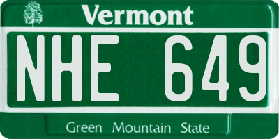 VT license plate NHE649