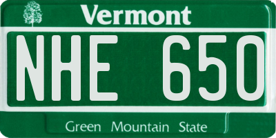 VT license plate NHE650