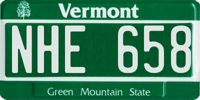 VT license plate NHE658