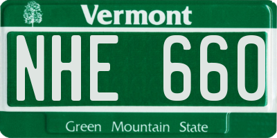 VT license plate NHE660