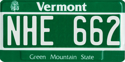 VT license plate NHE662