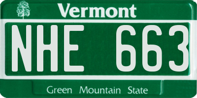VT license plate NHE663