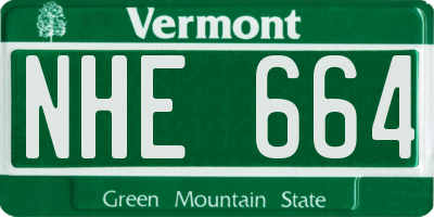VT license plate NHE664