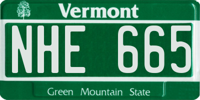 VT license plate NHE665