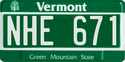 VT license plate NHE671