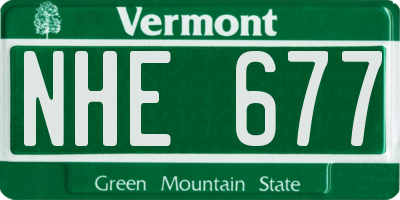 VT license plate NHE677