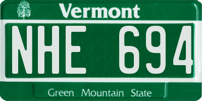VT license plate NHE694