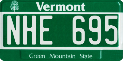 VT license plate NHE695