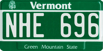 VT license plate NHE696