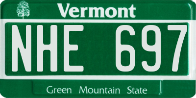 VT license plate NHE697