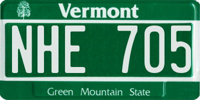VT license plate NHE705