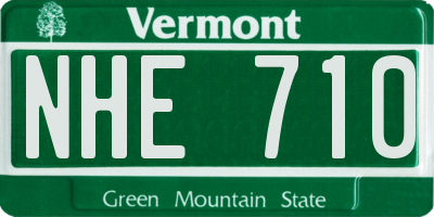 VT license plate NHE710