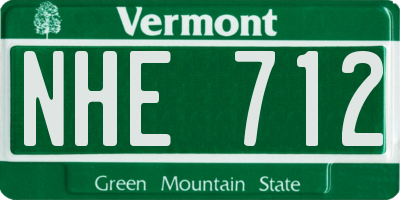 VT license plate NHE712