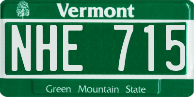 VT license plate NHE715