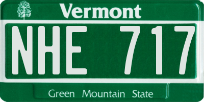 VT license plate NHE717