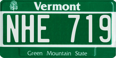 VT license plate NHE719