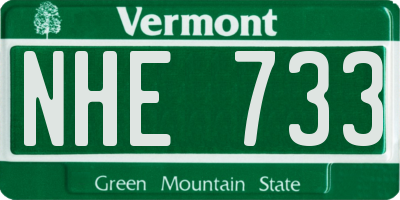 VT license plate NHE733