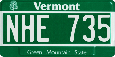 VT license plate NHE735