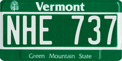 VT license plate NHE737