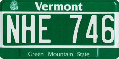 VT license plate NHE746