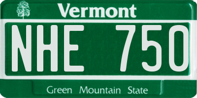 VT license plate NHE750