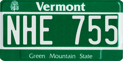 VT license plate NHE755