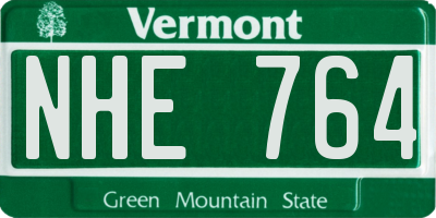 VT license plate NHE764