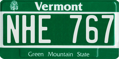VT license plate NHE767