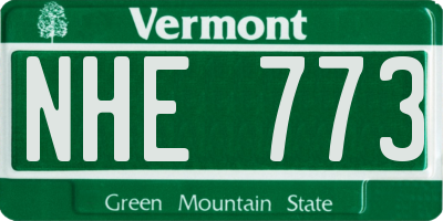 VT license plate NHE773