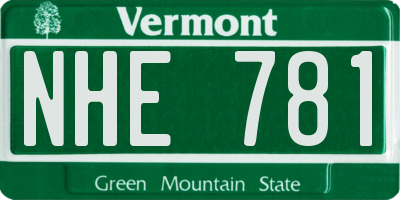 VT license plate NHE781