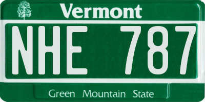VT license plate NHE787