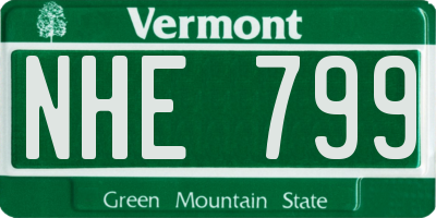 VT license plate NHE799