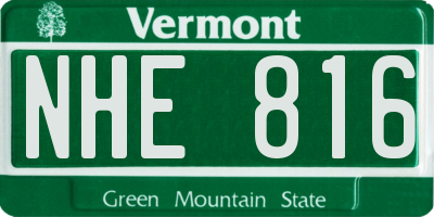 VT license plate NHE816