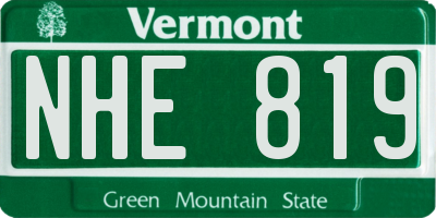 VT license plate NHE819