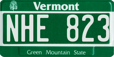 VT license plate NHE823
