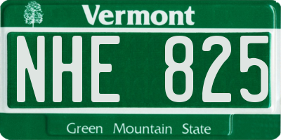 VT license plate NHE825