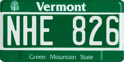VT license plate NHE826