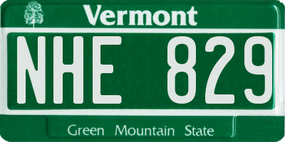 VT license plate NHE829