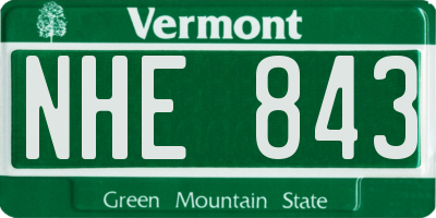 VT license plate NHE843