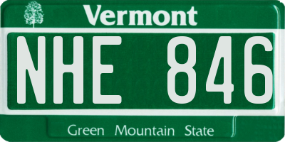 VT license plate NHE846