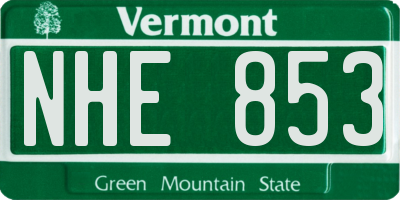 VT license plate NHE853