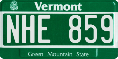 VT license plate NHE859