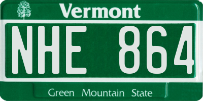 VT license plate NHE864