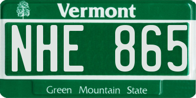 VT license plate NHE865